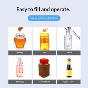 Machine de remplissage et de <span class=keywords><strong>dosage</strong></span> semi-automatique à piston pour pâtes, crèmes, sauces, confitures, miel, beurre de cacahuète, jus, huiles, savons liquides et eau en bouteille - Product Image 3