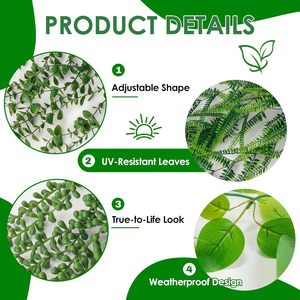 Plantes artificielles suspendues Azalea, Eucalyptus, Pothos, Succulentes en pot de 47 pouces pour la décoration d'hôtel, verdure d'intérieur en plastique - Product Image 4