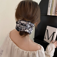 Accessoires de cheveux géants pour femmes coréennes Bandeaux élastiques Jumbo noirs et blancs Attaches pour cheveux surdimensionnés peinture de lavage Chouchous