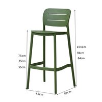 Tabouret de bar design nordique, moderne, minimaliste, léger et luxueux, en plastique, empilable, tendance, tabouret haut pour bars, utilisation en extérieur, lavable