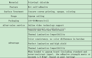 Pellicola in PVC Goffrato Impermeabile per Soffitti in Gesso 100g/90g, <span class=keywords><strong>Film</strong></span> Decorativo per Piastrelle da Soffitto - Product Image 3