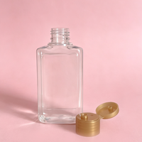 Bouteille en plastique carrée de 130 ml, PET, pour shampooing et gel douche de voyage, impression personnalisée, étiquette privée, OEM