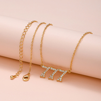 Collar minimalista con colgante de número de Ángel de oro de 18 quilates adornado con collar de regalo de pareja perfecta de circón 5A