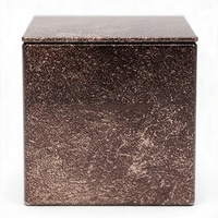 Boîte à thé carrée en fer blanc sablée personnalisable, design vintage, en métal, avec coins droits