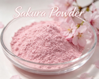 Poudre de Sakura Biologique de Qualité Alimentaire, Extrait Naturel de Fleur de Cerisier Séchée, pour Boissons, Lattes, Pâtisseries, Emballage Tambour