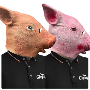 Funny Pig <b>Latex</b> Face <b>Mask</b> Animal Head Costume for Halloween Party Carnival Events Novelty Costume Supplies - Product Image 3