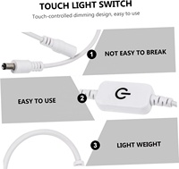 Contrôleur de variateur LED intelligent avec prise DC 12-24V, interrupteur marche/arrêt pour bandes lumineuses, câble 5.5*2.1mm