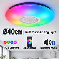 Plafonnier LED intelligent RGB pour salon et chambre à coucher, éclairage d'ambiance moderne en acrylique, avec application et télécommande