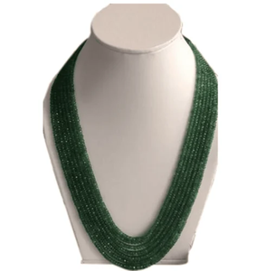 Collier en émeraude de style moderne, 2,5 carats, pierre précieuse en vrac, 18 pouces, poli, prix de gros, brins, cordes, dernier design tendance - Product Image 1