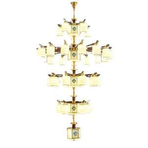 Chinese Style Chandelier Multi Head Led <b>Light</b> Round Living Room <b>Ceiling</b> Lamp With Enamel Painting Design - Product Image 2
