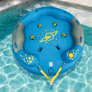 PVC Inflatable 5-Person <b>Towable</b> Tube 300 CM with 0.90mm Thick Nylon Cover Blue Color 5 Rides for Water Sports - Product Image 3