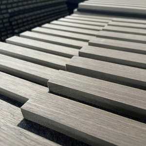 Décoration murale moderne, panneaux muraux cannelés, panneaux en <span class=keywords><strong>bois</strong></span> noir 600*600mm, Akupanel, lattes en <span class=keywords><strong>bois</strong></span>, décoration murale intérieure - Product Image 3