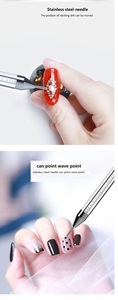 Stylo applicateur de cire et de strass à double tête avec manche en acrylique, marque privée, pour la décoration d'ongles - Product Image 6