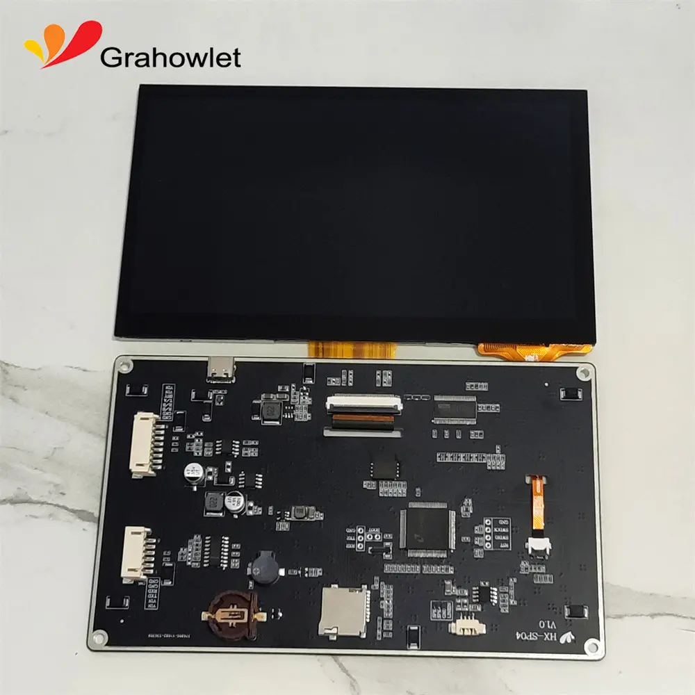 Tamanho personalizado tela sensível ao toque capacitiva 7 polegadas Industrial Uart TFT Painel touch exibe Serial Port Screen