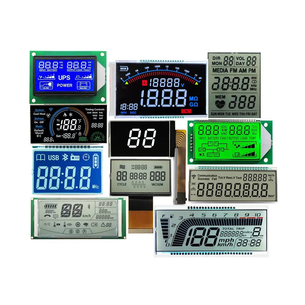 Fstn Monochrome 128X64 Dot Grafische Cog Lcd 16X2 Lcm Vatn Lcd Digitale Segment Screen Custom 7 segment Lcd Display