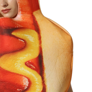 Ecowalson Adultos Niños Divertido 3D Imprimir Comida Salchicha Hot Dog <span class=keywords><strong>Disfraces</strong></span> Halloween Hombres Mujeres <span class=keywords><strong>Familia</strong></span> One Piece Pizza Disfraz Carnaval - Product Image 4