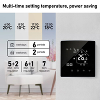 Termostato Inteligente WiFi RKHK con Panel de Vidrio Espejo, Calefacción por Suelo Radiante, Controlador de Temperatura Digital con Pantalla Táctil