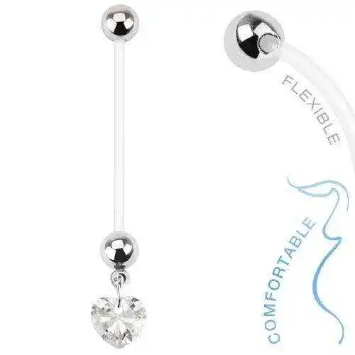 Stainless Steel Sexy Navel Piercing Women Belly Piercing Chain Heart Star Zircon Pregnancy Dangle Belly Rings Piercing Jewelry