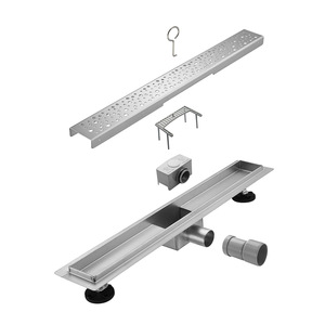 Thiết kế sáng tạo kích thước tùy chỉnh Sliver thép không gỉ treo tường bên cống sàn chống ướt tuyến tính vòi hoa sen xả - Product Image 5