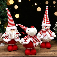 CI-273 Poupée de Noël rose, figurine de Noël debout, Père Noël, Bonhomme de neige, Renne, jouet en peluche avec jambes rétractables 2026