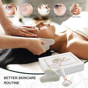Tùy Chỉnh Tinh Thể Màu Trắng Ngọc Con Lăn Và Guasha Cơ Thể Đá Scraper <span class=keywords><strong>Set</strong></span> Mặt-Lift Massager Với Mắt Cổ Gua SHA Con Lăn Trên Khuôn Mặt - Product Image 6