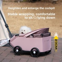Poussette de voyage pour chien et chat pliable à 4 roues Teddy Baby en maille Oxford légère pour le camping transfrontalier
