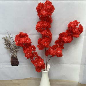 Decorazione floreale interna finto giapponese Sakura lungo ramo criptato fiore di ciliegio artificiale per la casa di matrimonio - Product Image 4