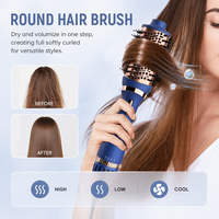 Sèche-cheveux pliable léger 5-en-1 avec moteur DC 1200W, fonctions de bouclage et de lissage pour tous types de cheveux
