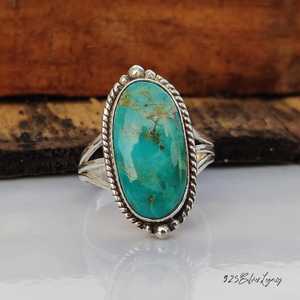Bague artisanale en turquoise de Kingman et argent sterling 925, cadeau pour elle - Product Image 4