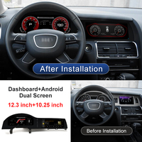 STWEI - Radio para Auto con Pantalla Doble, Panel de Instrumentos de 12.3 Pulgadas + Pantalla Android de 10.25 Pulgadas, Cabina Virtual, Compatible con Audi Q7 05-15