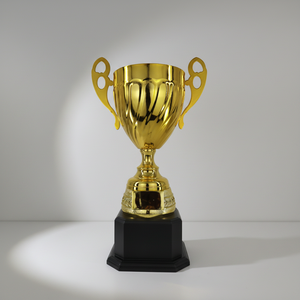 Trophée en spirale doré prêt à être expédié pour les vainqueurs de tournois de basketball professionnels - Product Image 1
