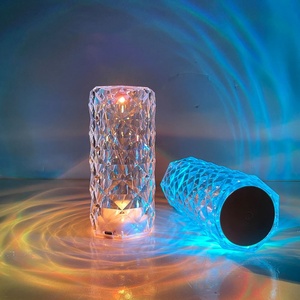Thời trang mới điều khiển cảm ứng Rose Crystal đèn có thể sạc lại RGB Color Changing Crystal bảng đèn - Product Image 1