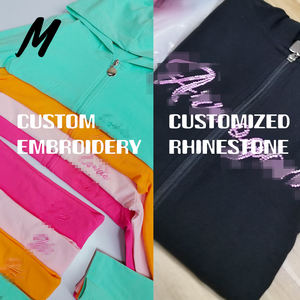 Setelan Wanita Musim Semi Terbaru, Jaket Hoodie Zip Up Katun Slim Fit dengan Logo Custom dan Celana Pendek Lipat, Setelan Santai 2 Potong Wanita - Product Image 2