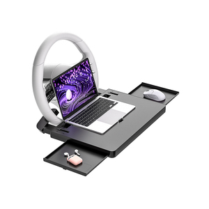 Portable Car Food Tray Universal Steering Wheel Desk for Drivers Road Trips with Foldable Design Laptop <b>Stand</b> Cup Holder - Product Image 1