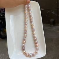 Perles d'eau douce Edison naturelles colorées rose-violet de 40 cm, 9-11 mm, pour la création de colliers DIY