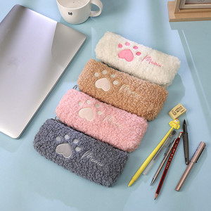 Multifunzione cute student kawaii anime cartoon big capacity school kids peluche cat paw pencil case - Product Image 3