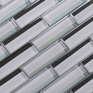 Nhà hàng hiện đại nhà bếp backsplash hình chữ nhật 8mm Gương trắng ngón tay khảm thủy tinh - Product Image 4