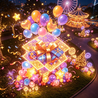 Lanternes de château hanté en forme de ballon, décorations colorées et rêveuses pour les atriums de centres commerciaux, les parcs à thème, les excursions nocturnes culturelles