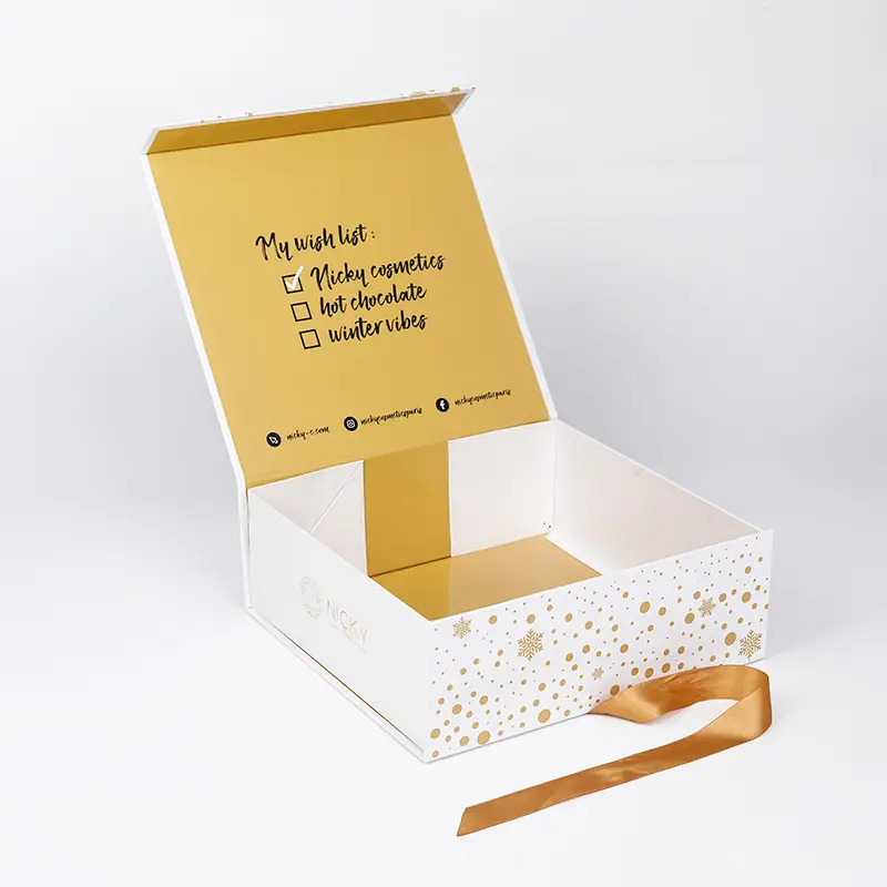 Weiße gelbe faltbare Band Luxus-Kleidungs box Verpackung benutzer definierte Box für Kleid Verpackung Geschenk box