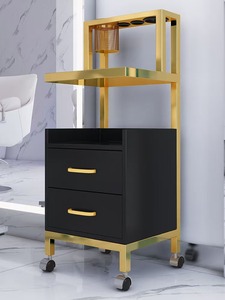 Modern Luxury White and Black Hairdressing Cart <b>Trolley</b> Metal Stainless Steel <b>Trolley</b> Cabinet - Product Image 5
