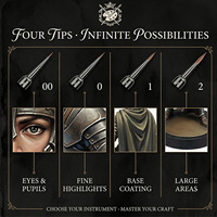 Pinceau miniature 100 % Kolinsky Sable, fournisseur de pinceaux à peinture avec 4 embouts interchangeables, pinceau à détails fins pour la peinture de modèles réduits