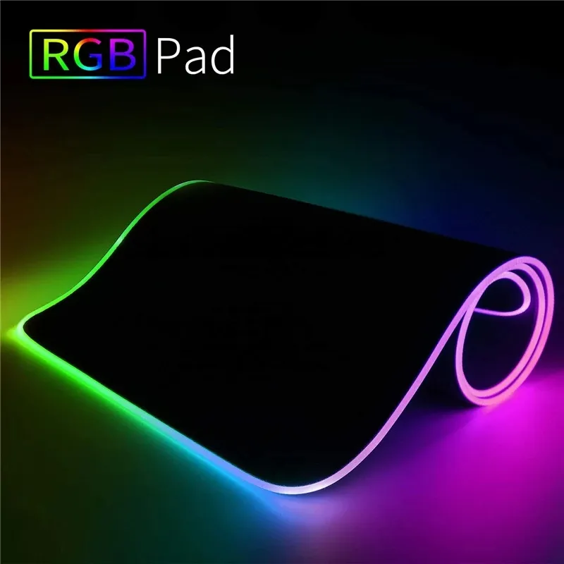 RGB Alas Tetikus Komputer LED USB, Alas Tetikus Besar dengan Logo untuk Meja