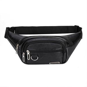 Free Sample One Color Small <b>Retro</b> logo Designer Cell <b>Phone</b> Men Patent Pu Leather Hip Fanny Pack for Teens - Product Image 3