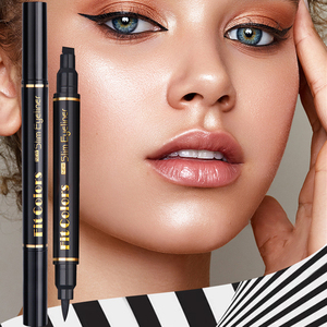<span class=keywords><strong>Eyeliner</strong></span> 2 en 1 Pro, Tampon <span class=keywords><strong>Eyeliner</strong></span> Ailé Maquillage Waterproof, Crayon <span class=keywords><strong>Eyeliner</strong></span> Liquide Noir - Product Image 1