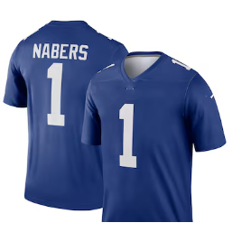 Conjunto de Camiseta de Fútbol Americano de Nueva York para Jóvenes Hombres # 1 Nabers # 51 Carter # Camiseta de Manga Corta Wilson 6 Dart con Costuras - Product Image 2