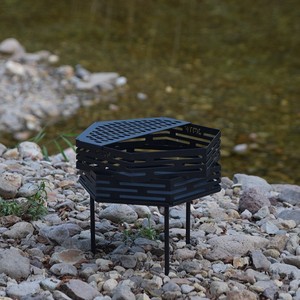 Poêle à bois d'extérieur octogonal en acier inoxydable, foyer portable pour le camping - Product Image 4