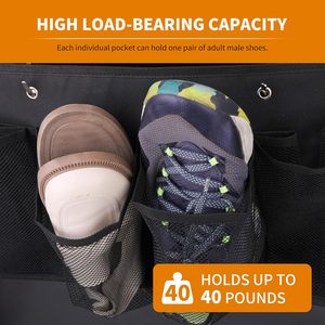 <b>Shoe</b> Pockets 6 Large Pockets Heavy Duty Hanging Bedside <b>Storage</b> Organizer With Sturdy Hooks For <b>Shoes</b> And Clothes - Product Image 3
