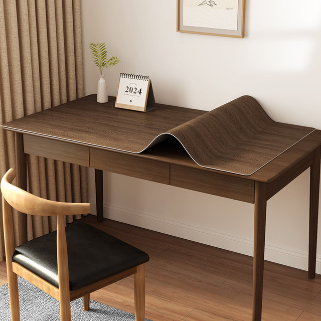 Modern Waterproof Oil-Resistant Printed Solid Customizable PVC Desk Mat Tablecloth Writing/Computer Free Cutting Nonwoven