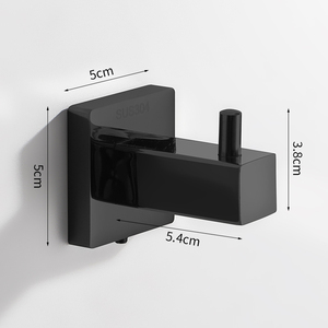 Chất Lượng Cao Truyền Thống Đấm Đen Thép Không Gỉ Lưu Trữ Móc Treo Tường Móc Áo Giá Matte Khăn Móc Áo - Product Image 2