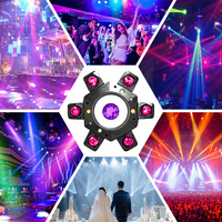 Projecteurs LED à tête mobile pour DJ, 6 bras, faisceau de scène, projection de motifs étoilés RG, stroboscope sonore DMX512 IP33 pour fêtes, discothèques, mariages, bars